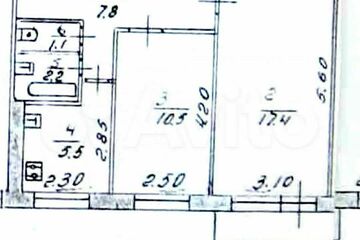 2-к квартира, 45 м², 3/5 эт.
