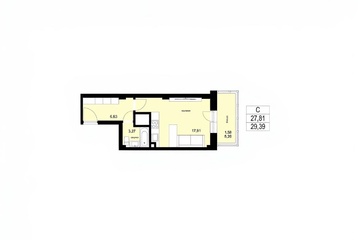 1-к квартира, 29,4 м², 4/19 эт.